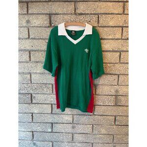 Vintage Footytwo Green Soccer Jersey W/ Red Stripes & Number 14